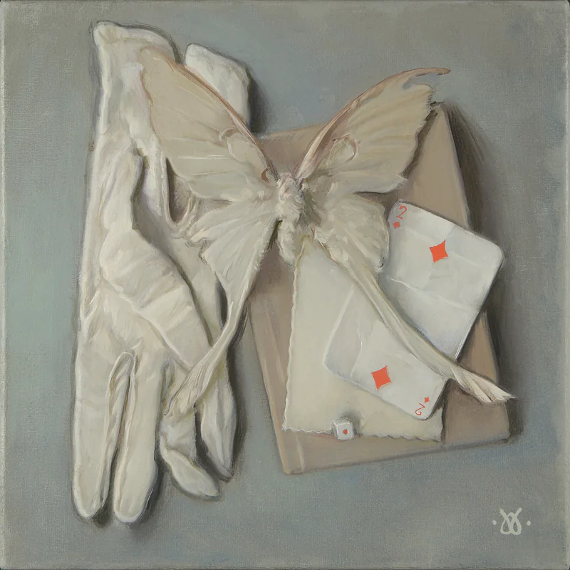 Memory in White by Adam Till, 2022, Oil on canvas, 25 × 25 cm
