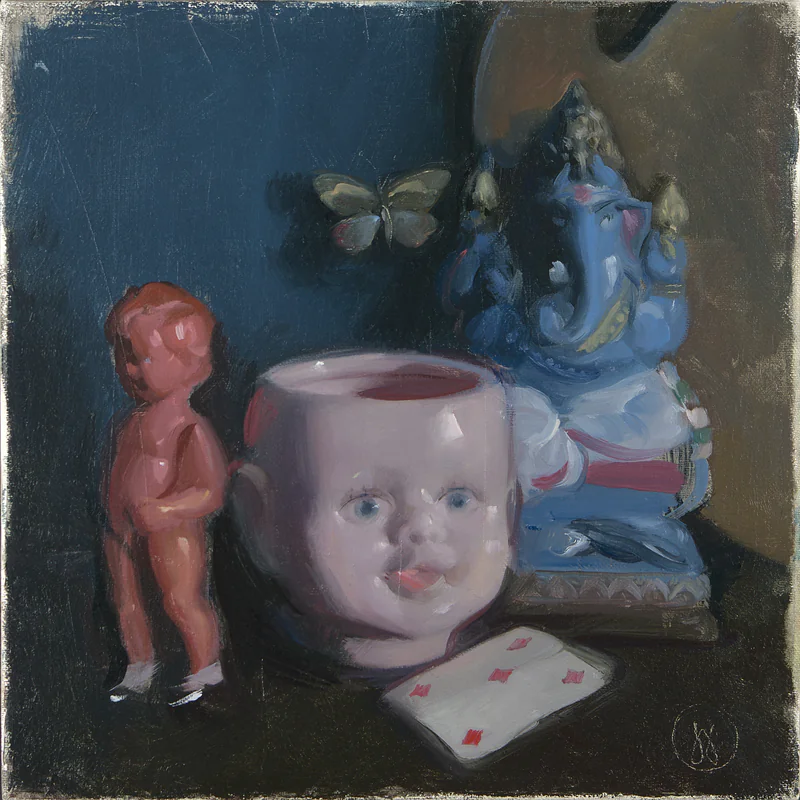 Reincarnation by Adam Till, 2022, Oil on canvas, 30 × 30 cm