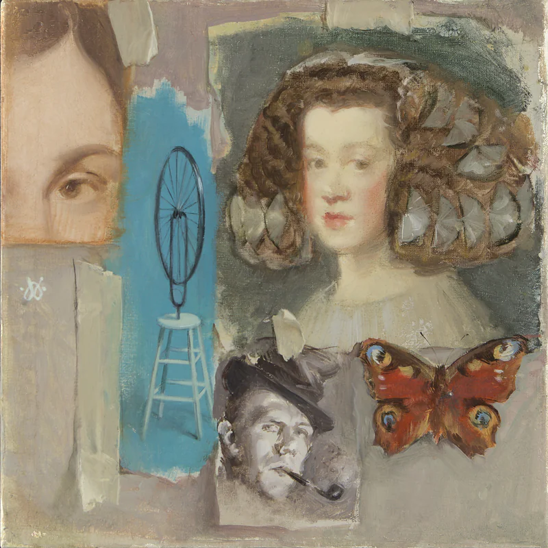 Assemblage by Adam Till, 2022, Oil on canvas, 30 × 30 cm