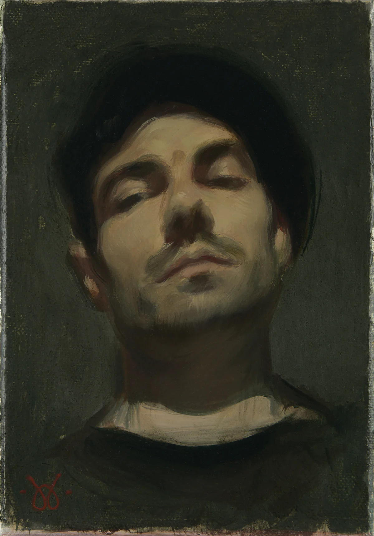 Selfportrait by Adam Till, 2022, Oil on canvas, 21 × 15 cm